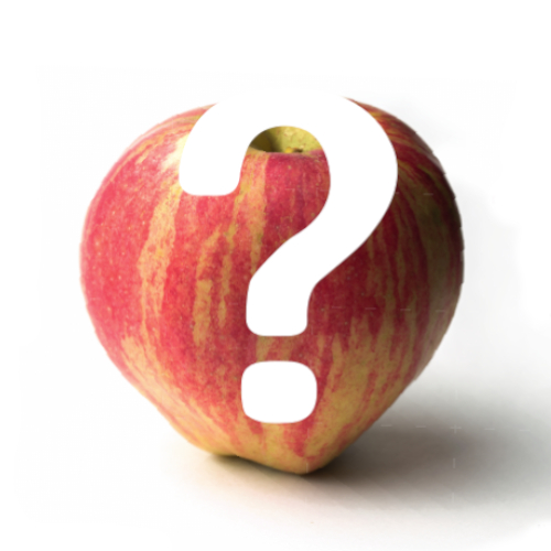 Apfel mit Fragezeichen