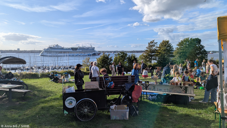Blick auf die Förde von der Germaniakoppel beim Nachhaltigkeitsfest