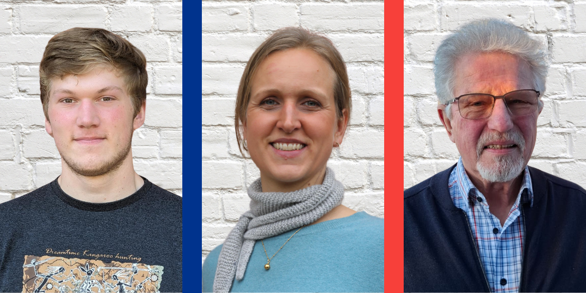 Porträt von drei Personen unterschiedlichen Alters