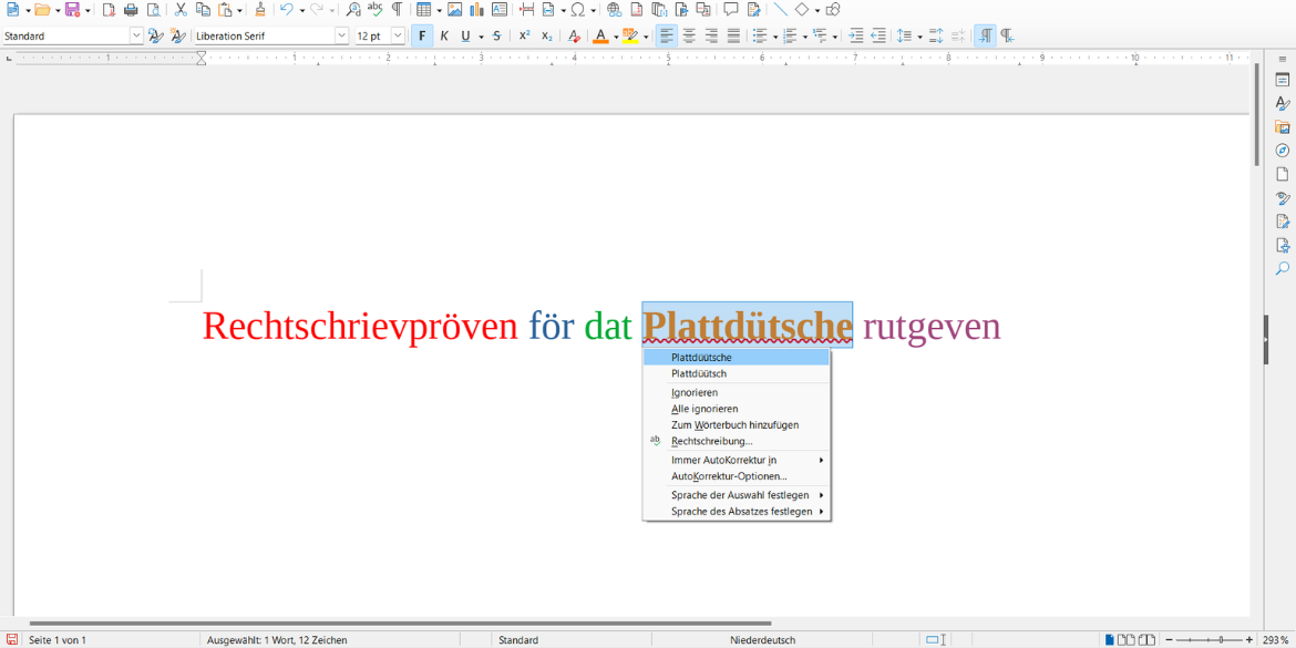 Screenshot aus LibreOffice