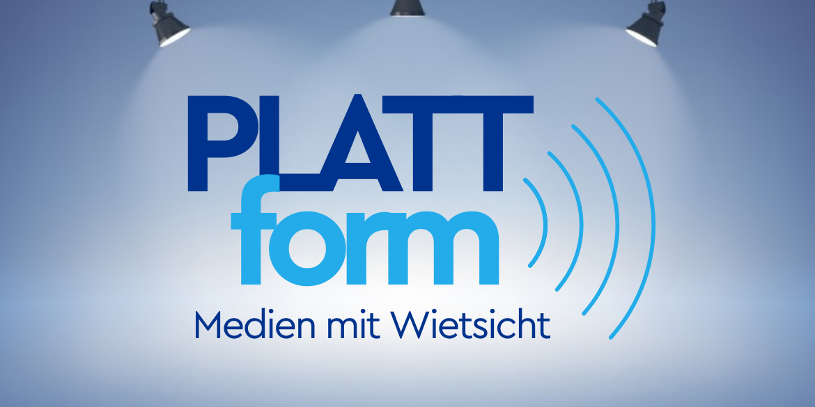Logo PLATTform Medien mit Wietsicht im Scheinwerferlicht