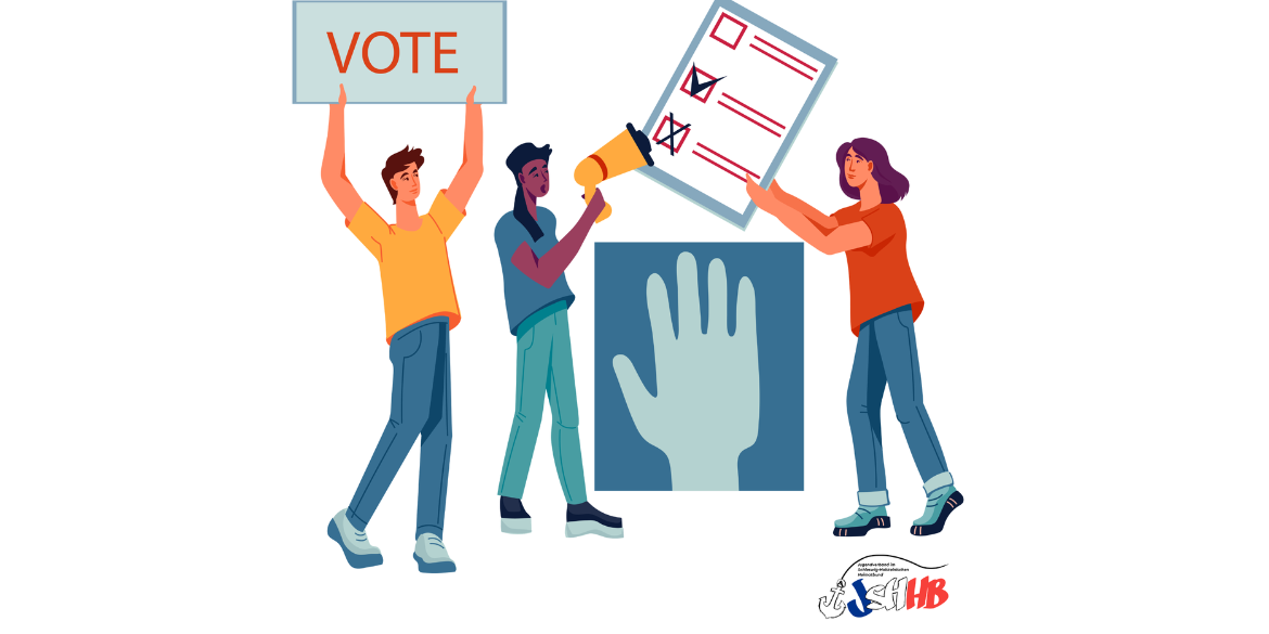 Grafik zum Wählen mit "Vote"-Schild